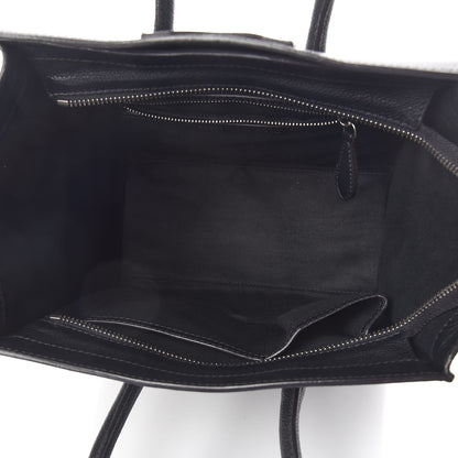 Celine Drummed Calfskin Micro Luggage Black 5 of 9