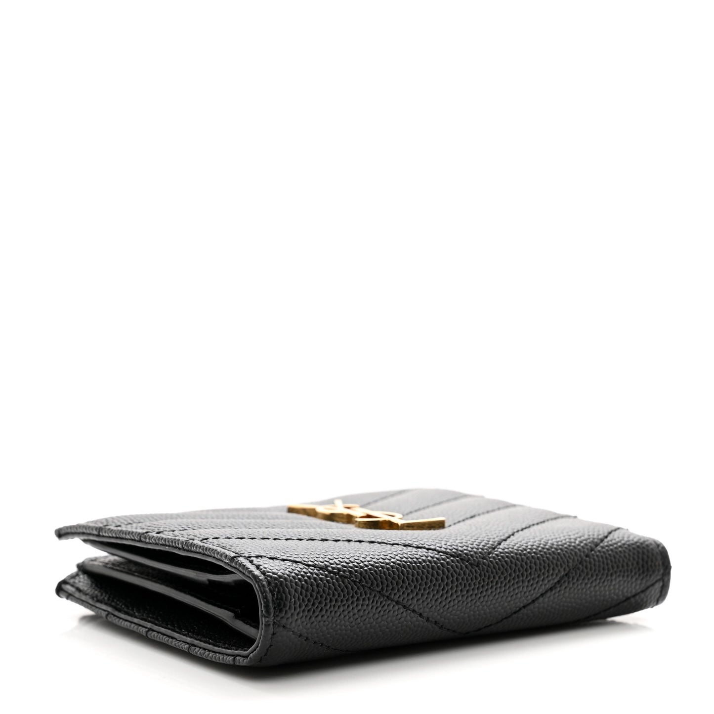 Grain De Poudre Matelasse Chevron Monogram Zipped Card Case Black