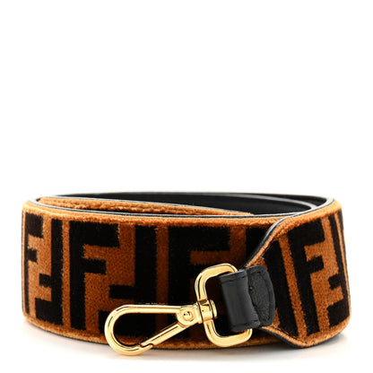 Fendi Velvet Tapestry FF Strap You Tobacco 1 of 5