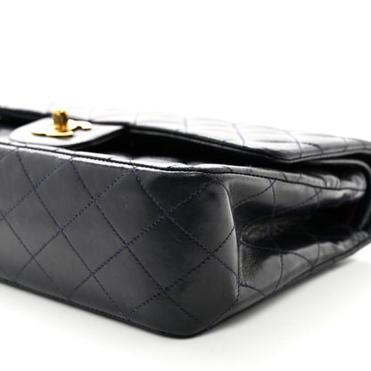 Chanel Lambskin Quilted Medium Double Flap Navy 10 of 12