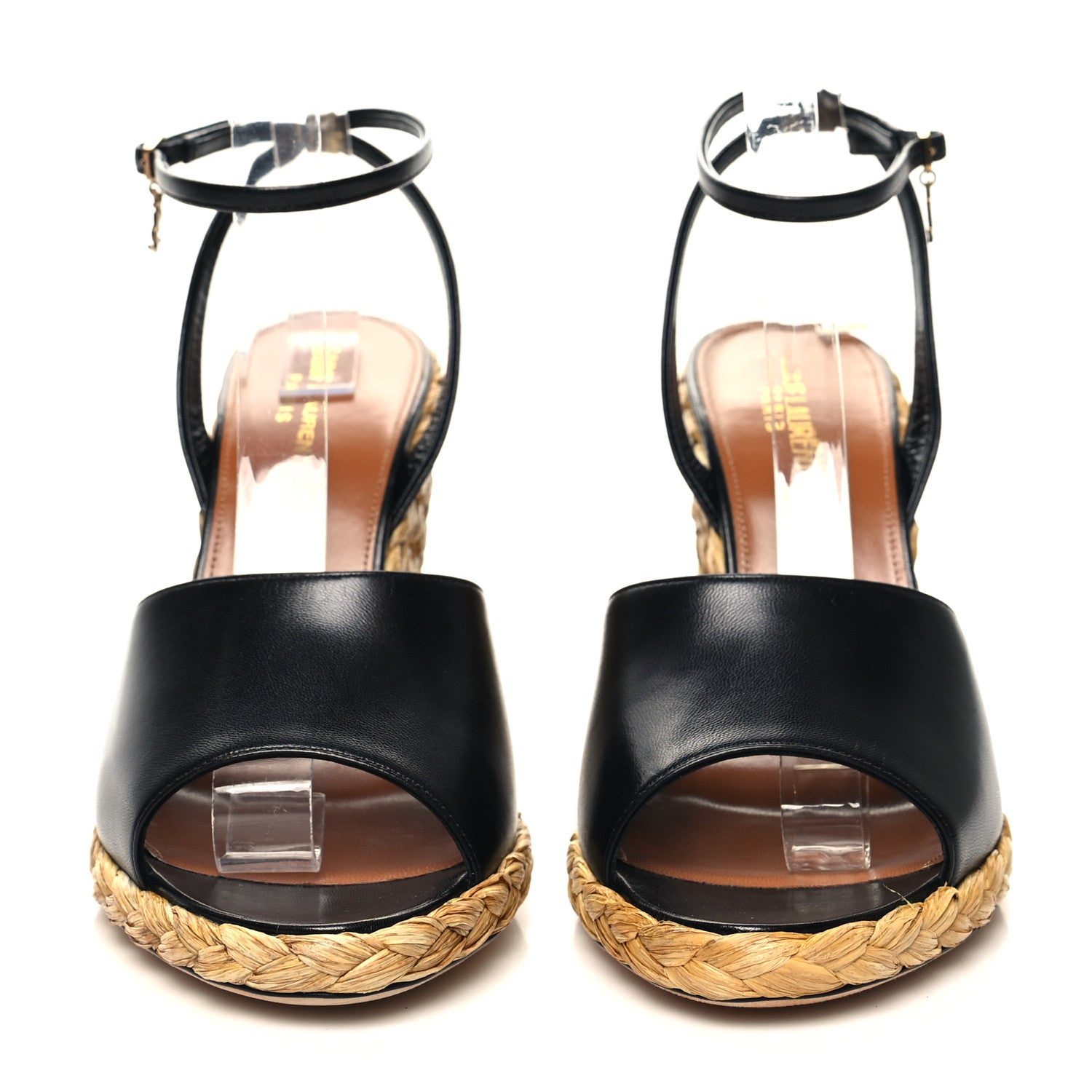 Saint Laurent Calfskin Paloma Espadrille 95 Wedges 40 Black 2 of 9