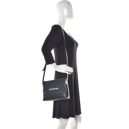 Balenciaga Calfskin Logo Shouder Bag Black 2 of 12