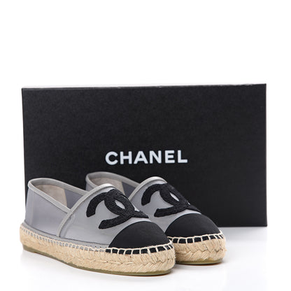 Chanel Mesh Grosgrain CC Espadrilles 35 Grey 10 of 10