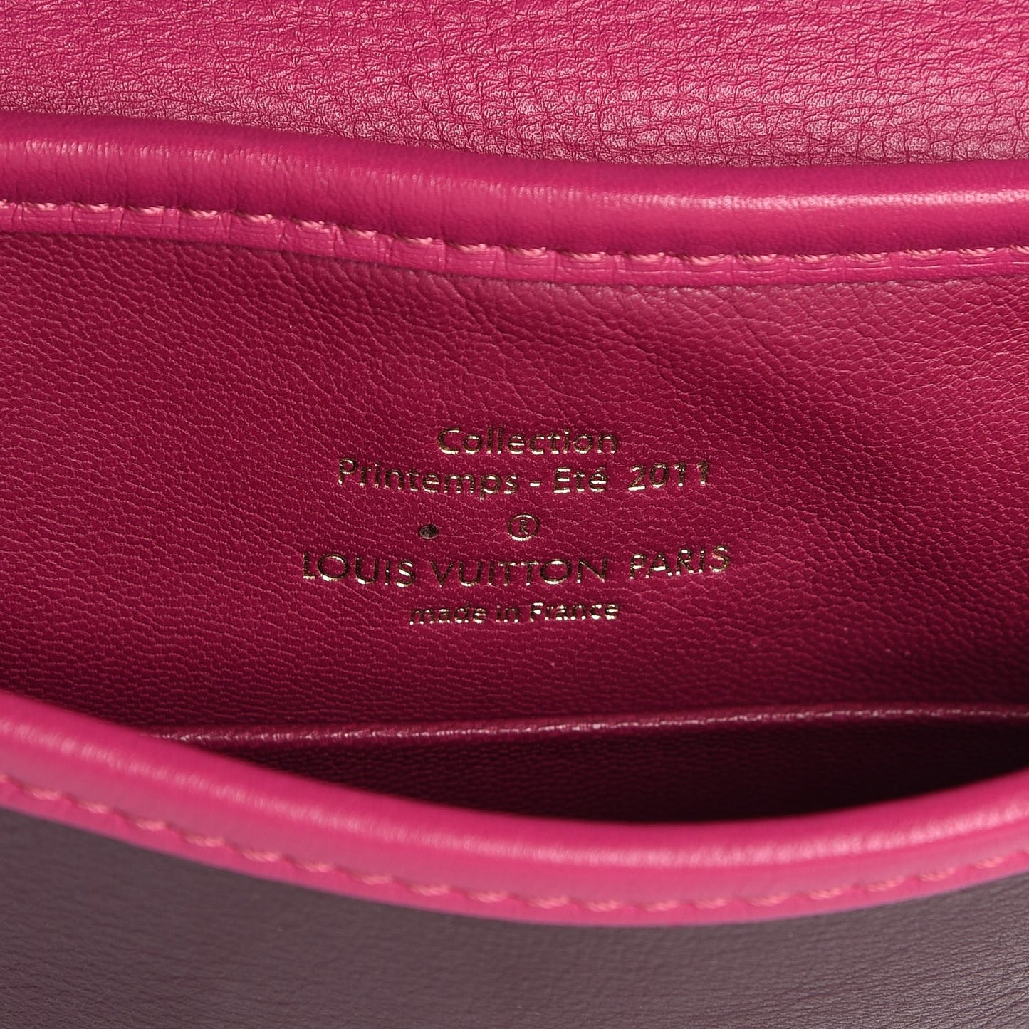 Cuir Art Deco Trapeze Prune Cyclamen