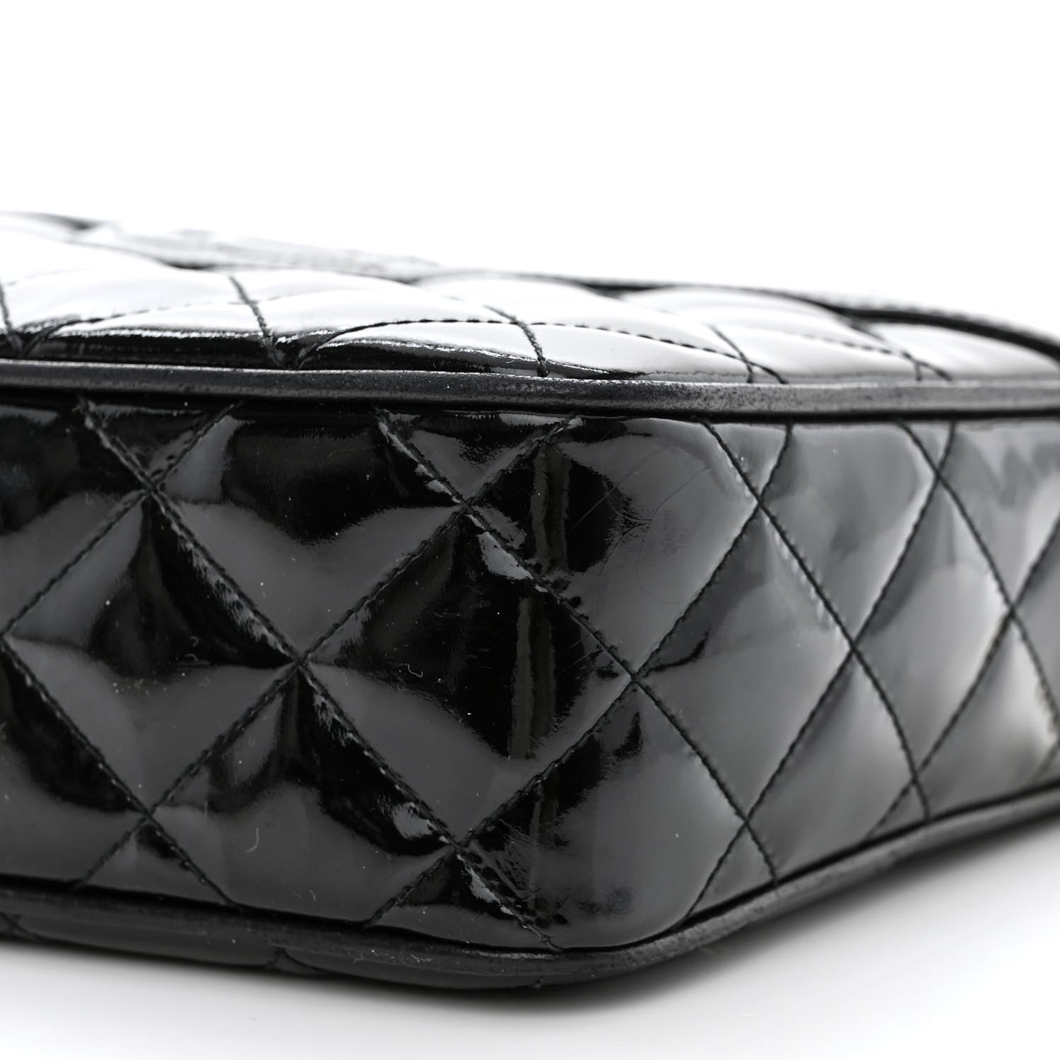 Chanel Patent Quilted Tassel Camera Case Black 10 of 11