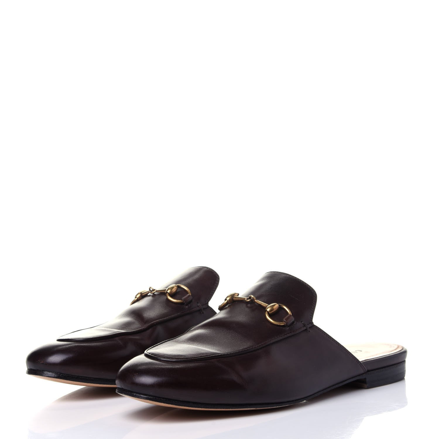 Gucci Calfskin Womens Princetown Slippers 39 Fondente Brown 3 of 13