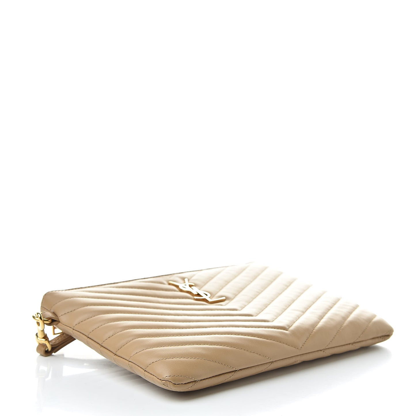 Calfskin Matelasse Chevron Monogram A5 Wristlet Cork