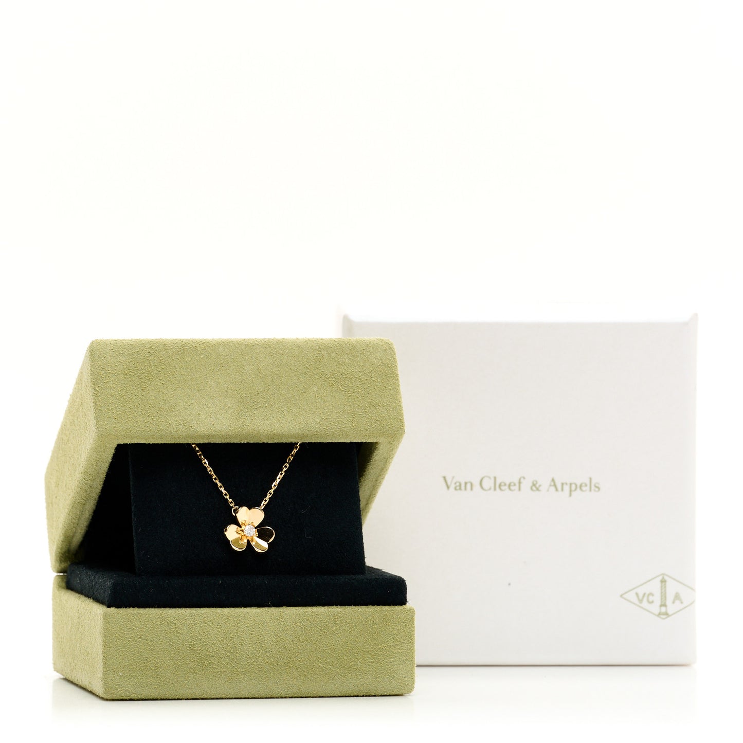 18K Yellow Gold Diamond Mini Frivole Pendant Necklace