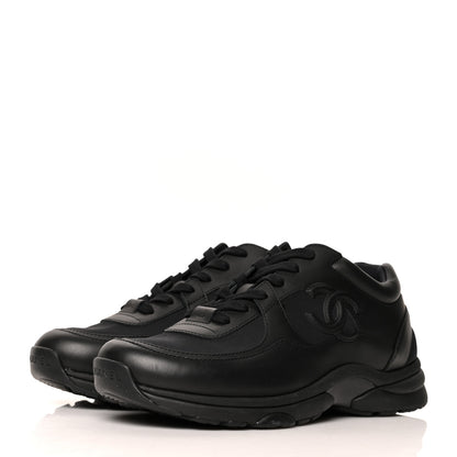 Chanel Calfskin Lambskin CC Uniform Sneakers 40 Black 3 of 8