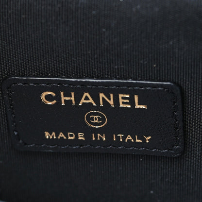 Chanel Lambskin Quilted Top Handle Mini Vanity Case With Chain Black 6 of 9