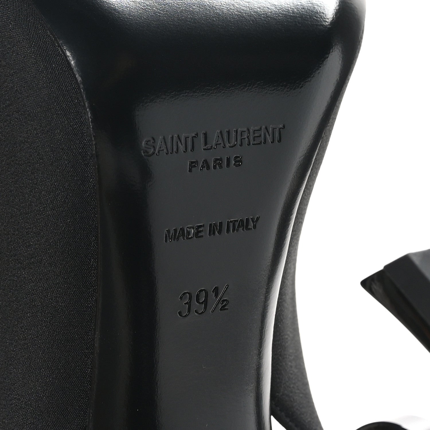 Saint Laurent Crepe Satin Crystal Opyum 110 Slingback Pump 39.5 Black 8 of 9