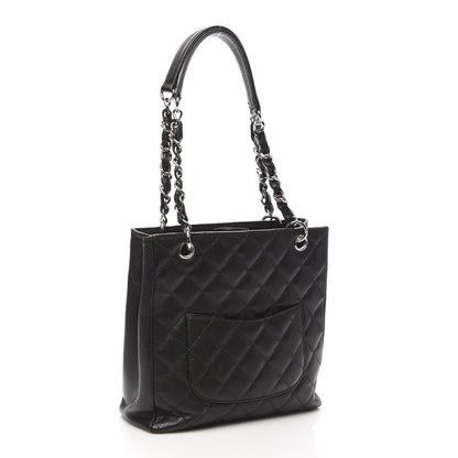 Chanel Caviar Quilted Petit Shopping Tote PST Black 3 of 9