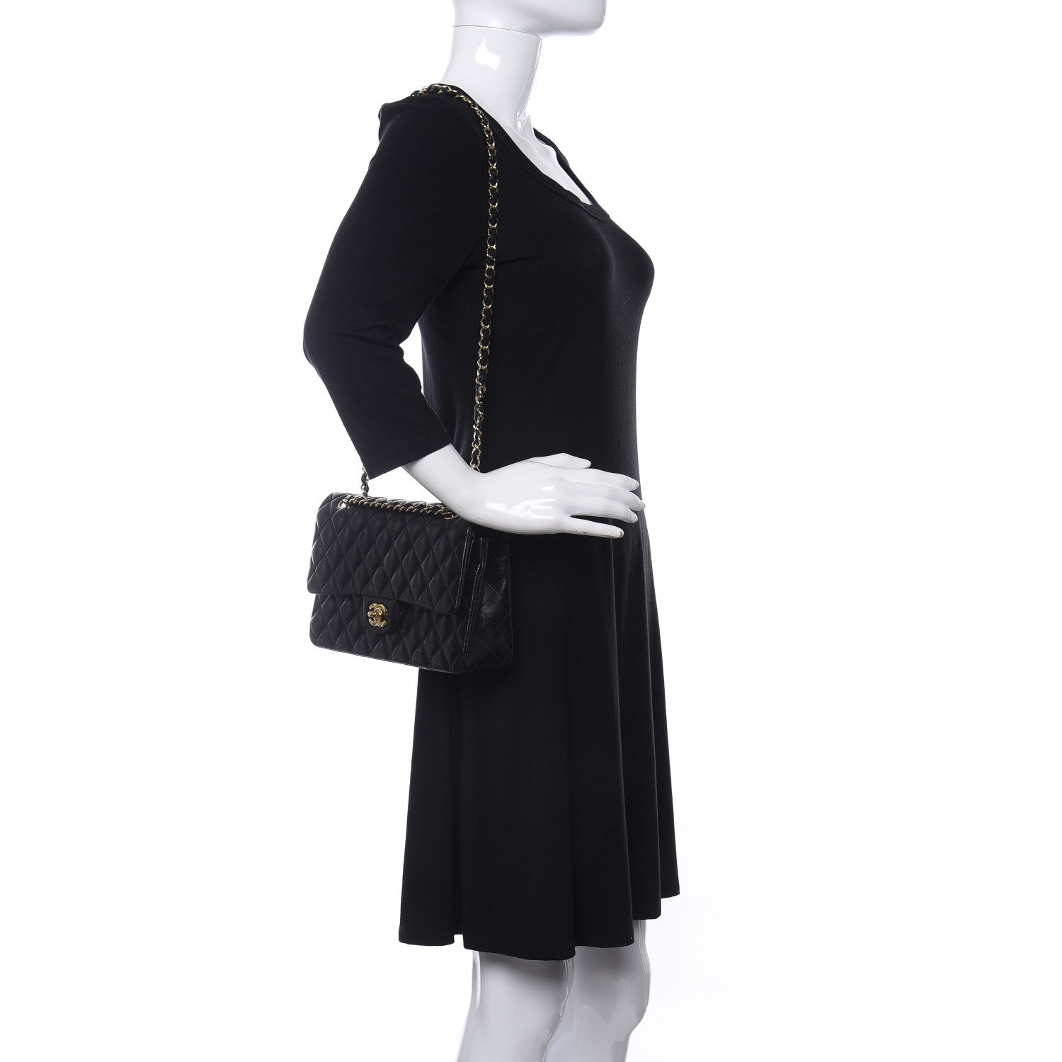 Chanel Lambskin Quilted Medium Double Flap Black 3 of 19