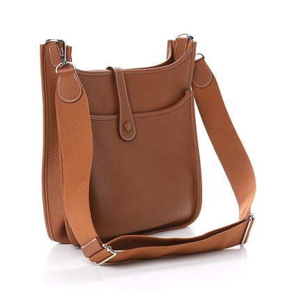 Hermes Taurillon Clemence Evelyne III PM Gold 2 of 9