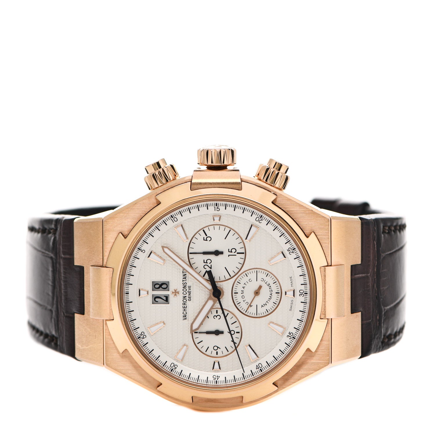 Vacheron Constantin 18K Pink Gold Alligator 42mm Overseas Automatic Watch 49150 2 of 5