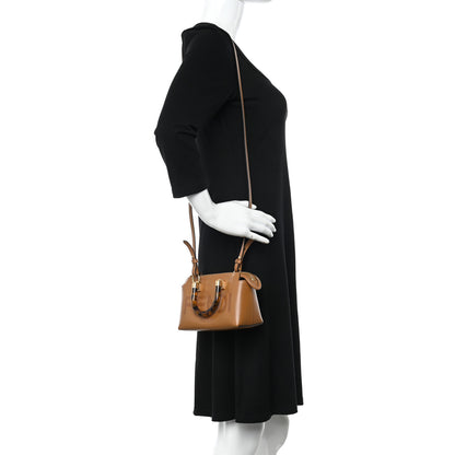 Fendi Vitello King Plexiglass Logo Embossed Mini By The Way Top Handle Boston Bag Caramello 2 of 14