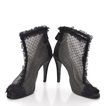 Chanel Lace Mesh Booties 39 Black 10 of 10