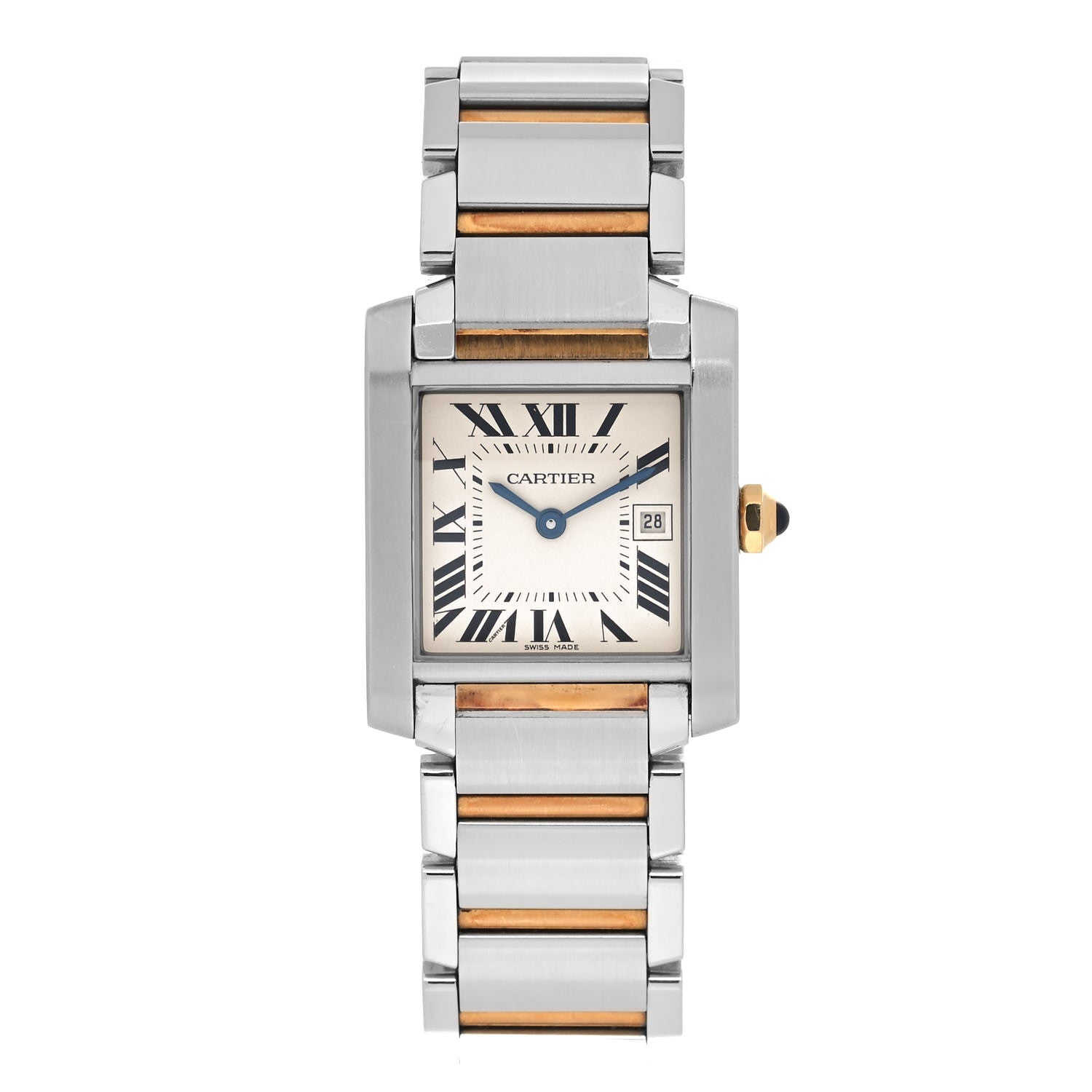 Cartier Stainless Steel 18K Yellow Gold 25mm Tank Francaise Quartz Watch 1 of 5