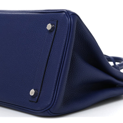 Hermes Togo Swift Officier Birkin 30 Bleu Encre Rouge H 10 of 10