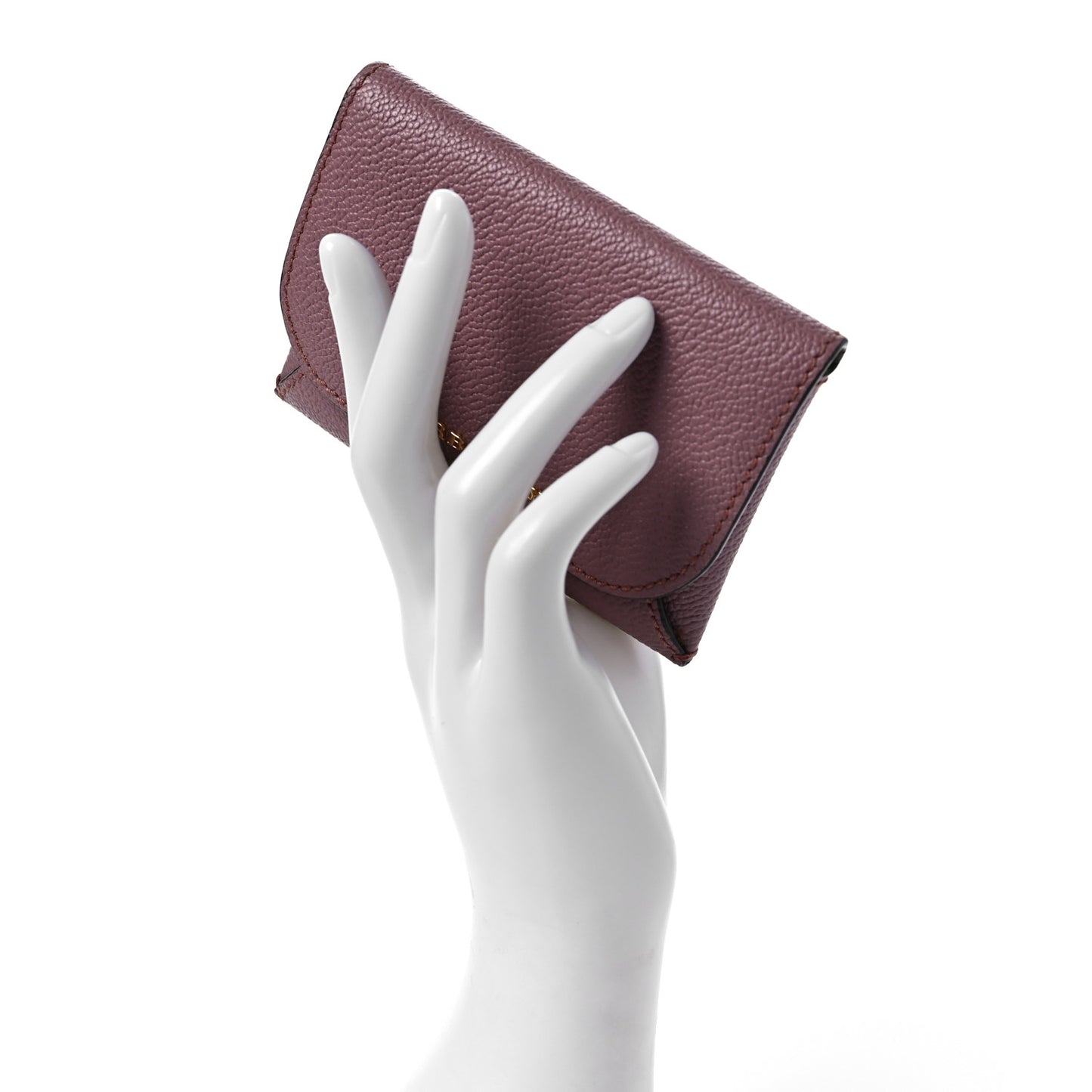 Soft Grain Calfskin Haymarket Check Mayfield Card Case Dusty Pink