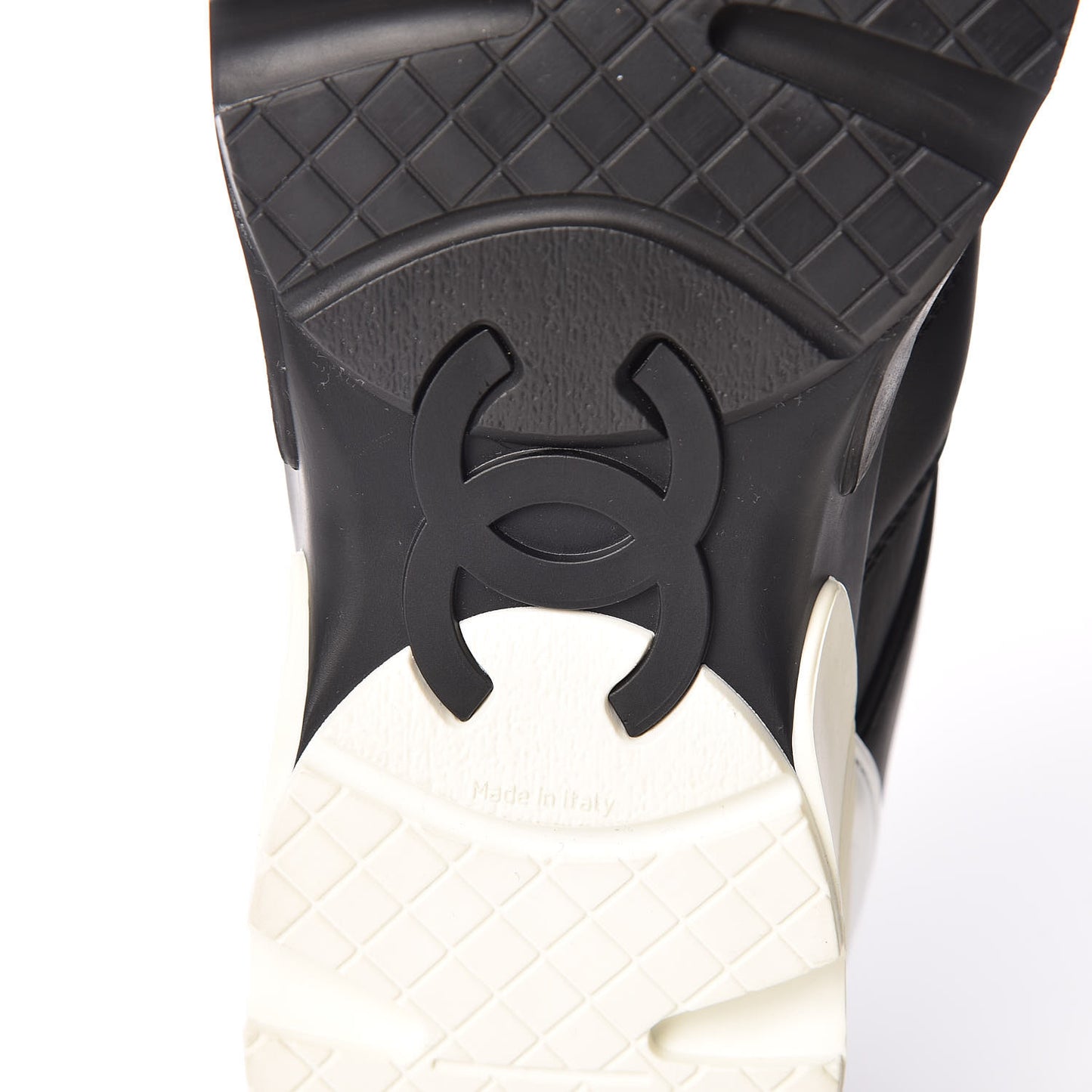 Calfskin CC Sneakers 39 Black White