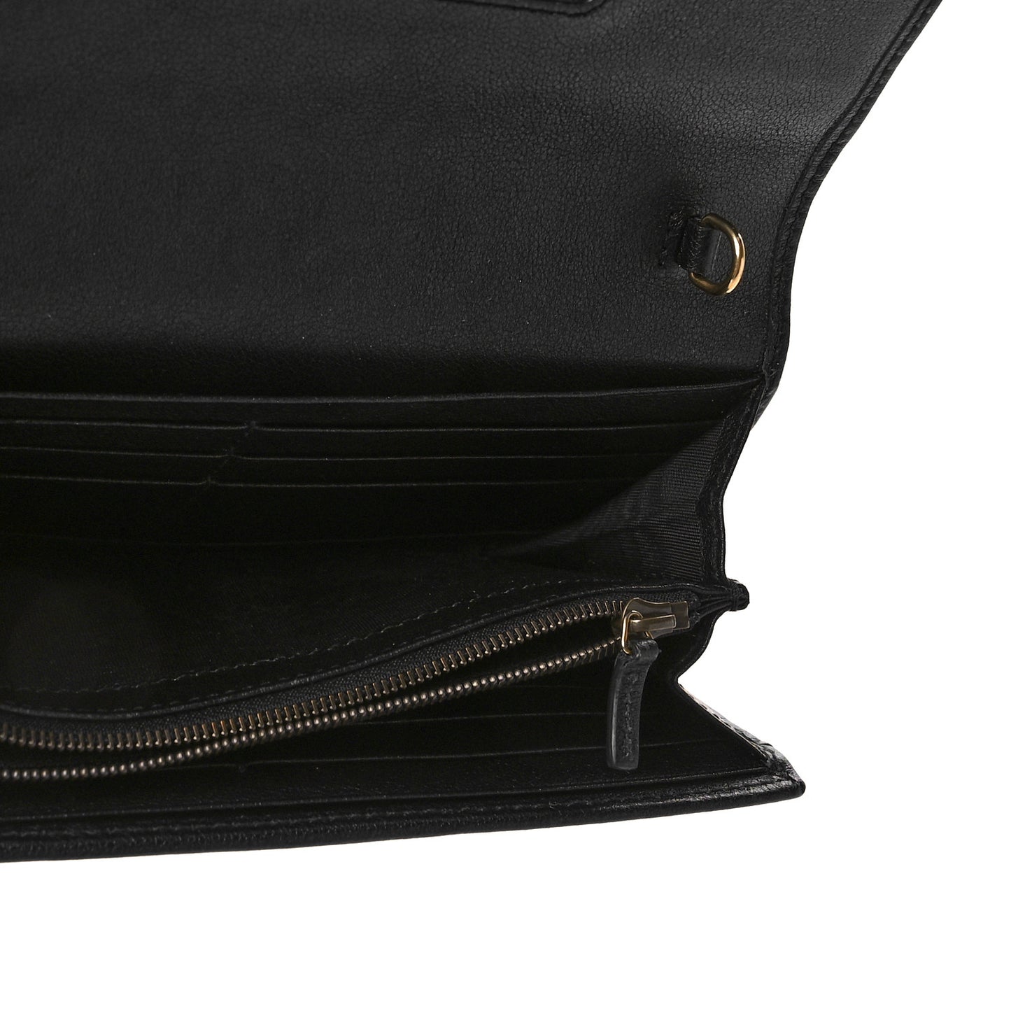 Wonka Grain Calfskin Diana Chain Wallet Black