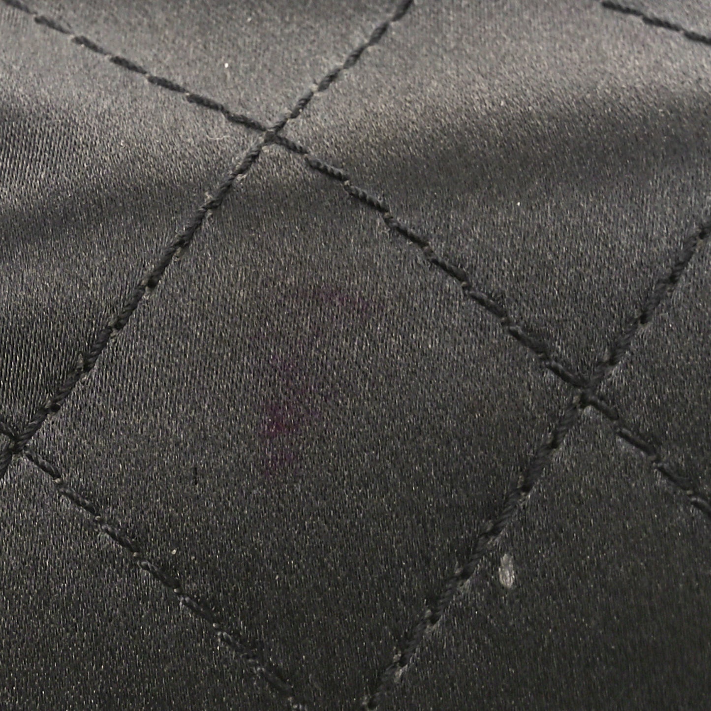 Satin Quilted Crystal CC Square Flap Grey