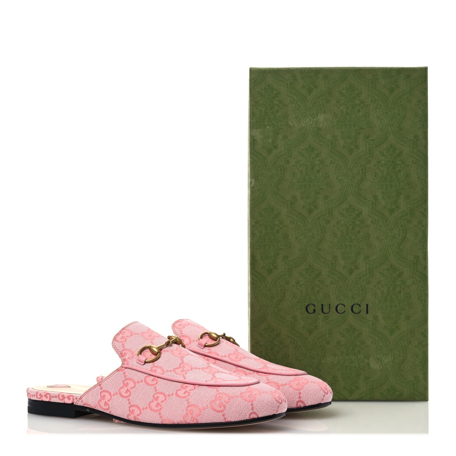 Gucci Canvas GG Monogram Nappa Womens Princetown Slippers 37 Cotton Candy Dark Cotton Candy Wild Rose 10 of 10