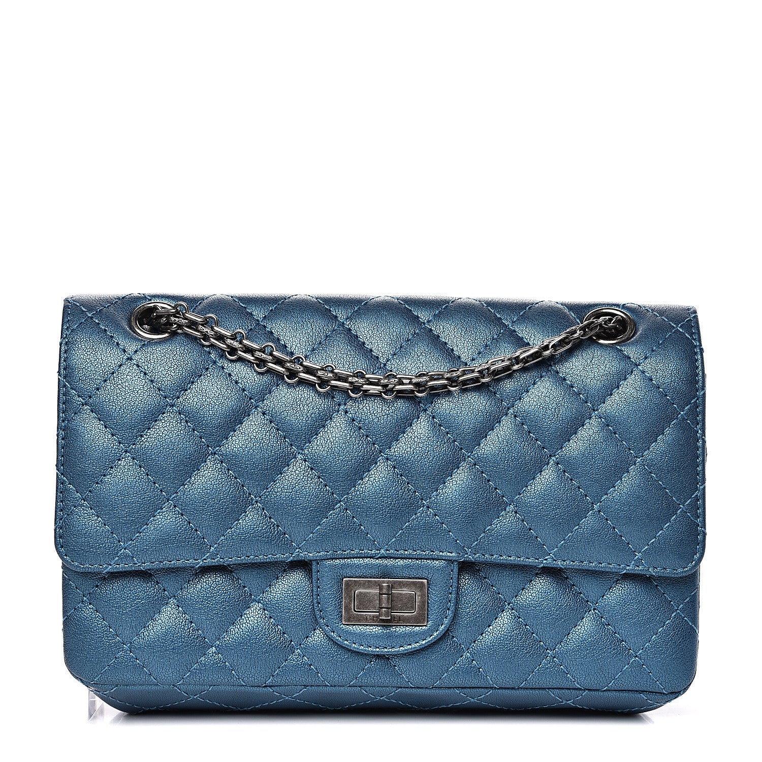 Chanel Metallic Sheepskin Quilted 2.55 Reissue 225 Flap Blue 1 of 10