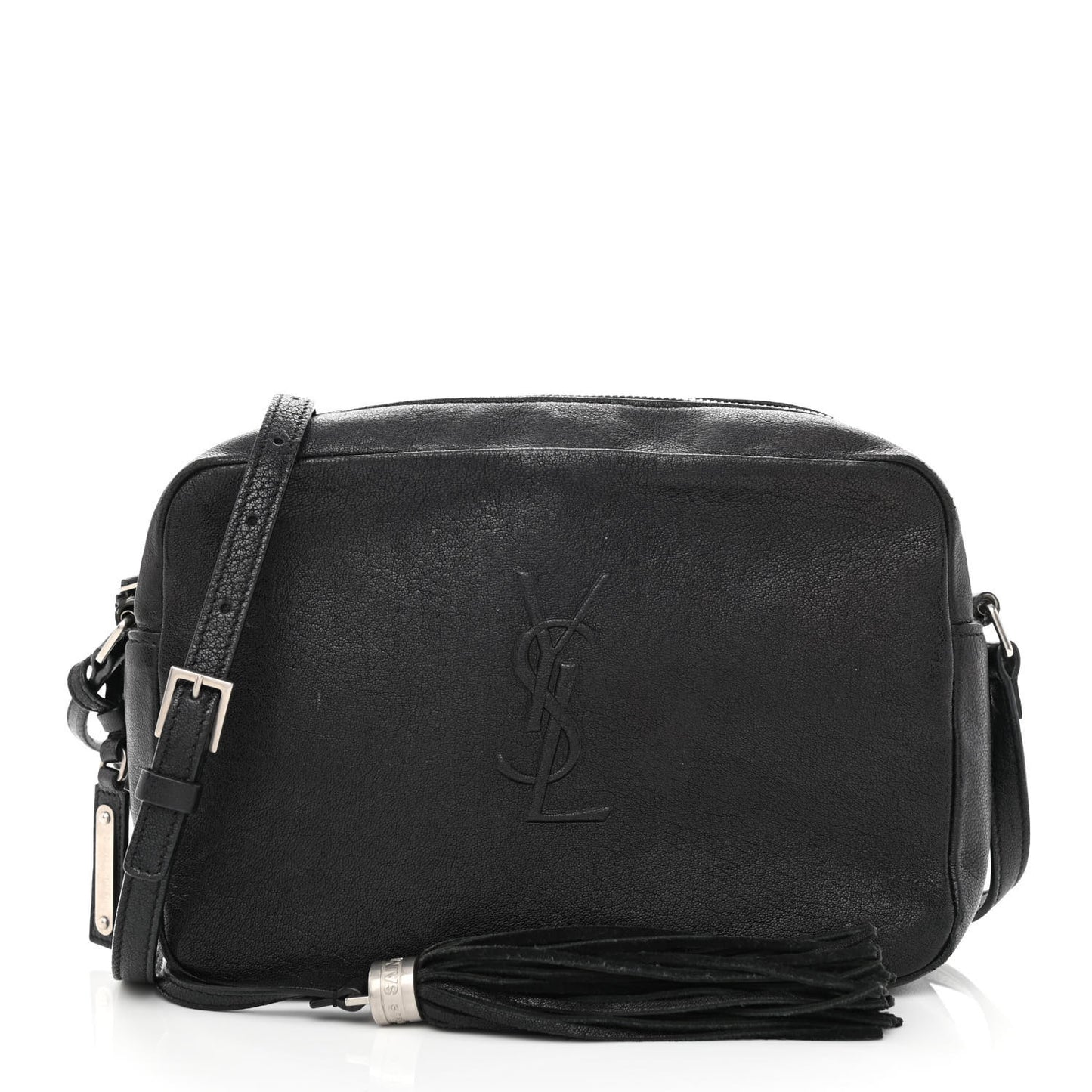 Lambskin Monogram Embossed Small Lou Camera Bag Black