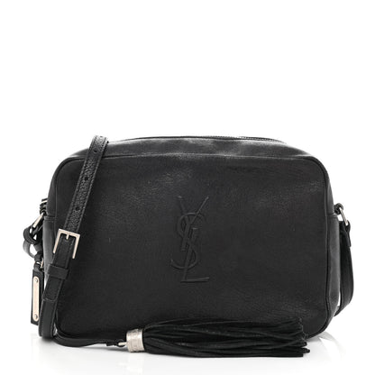 Saint Laurent Lambskin Monogram Embossed Small Lou Camera Bag Black 1 of 11
