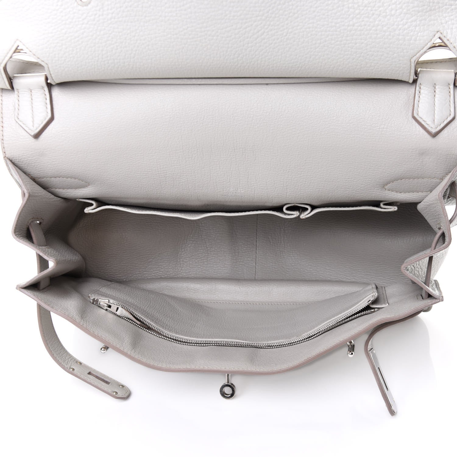 Hermes Taurillon Clemence Jypsiere 37 Gris Perle 4 of 4