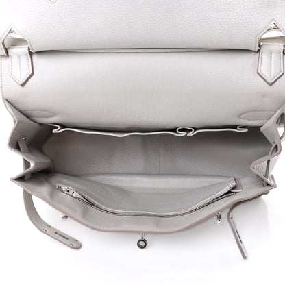 Hermes Taurillon Clemence Jypsiere 37 Gris Perle 4 of 4