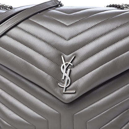 Saint Laurent Calfskin Y Quilted Monogram Large Loulou Chain Satchel Earth 10 of 10