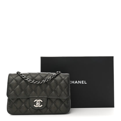 Chanel Metallic Caviar Quilted Mini Rectangular Flap Dark Grey 11 of 11