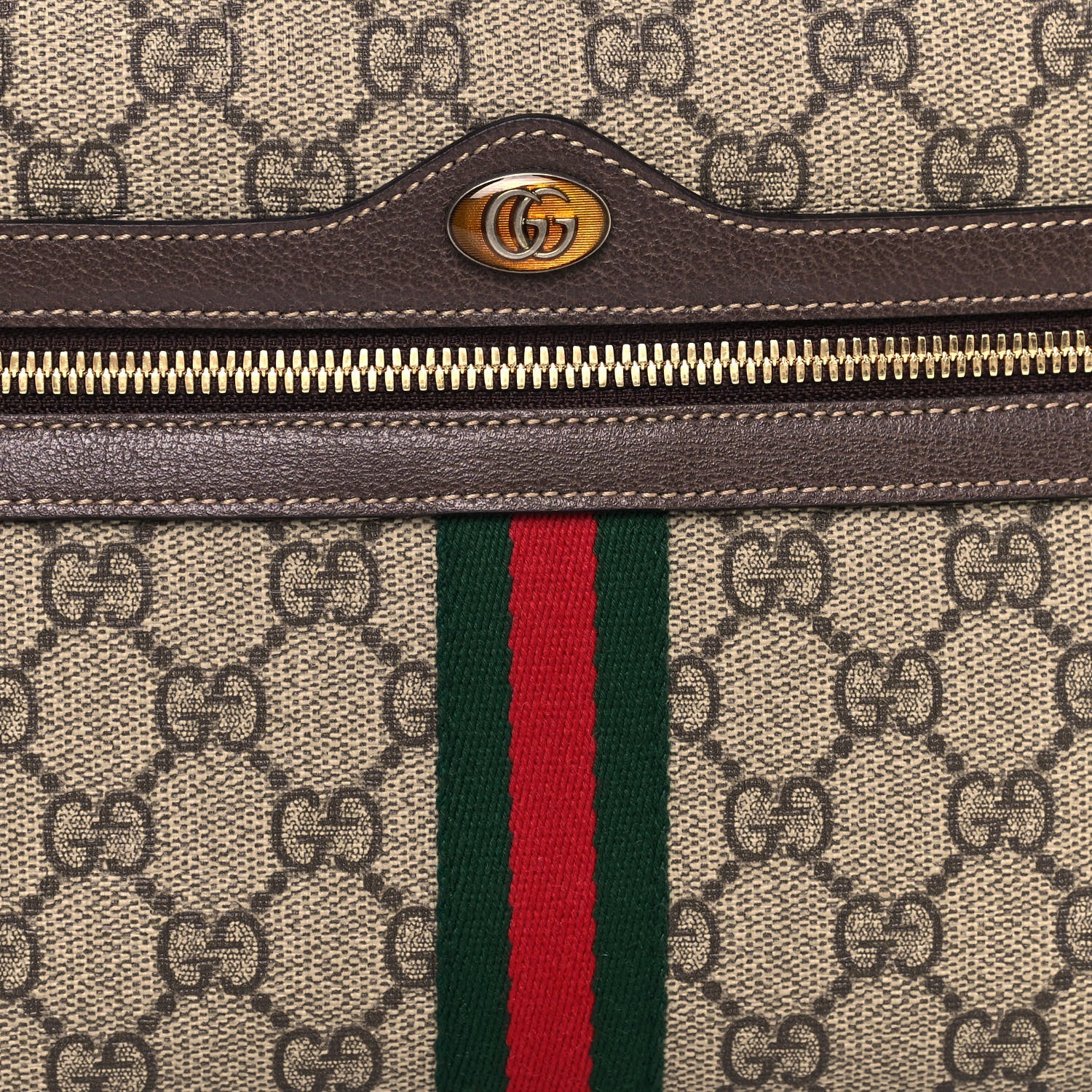 Gucci GG Supreme Monogram Web Small Ophidia Shoulder Bag Brown 8 of 11