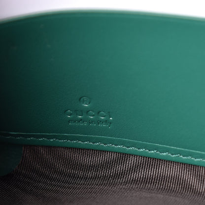 Gucci Apollo Calfskin GG Dadini Embroidered Zip Around Wallet Emerald 6 of 9