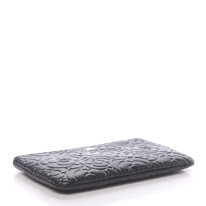Chanel Caviar Camellia Embossed Cosmetic Pouch Black 4 of 8