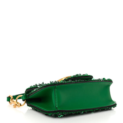 Valentino Garavani Sequin Crystal Vlogo Embroidered Small Loco Shoulder Bag Green 4 of 10