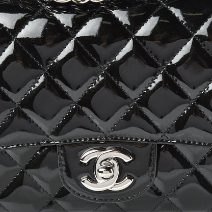 Chanel Patent Calfskin Sparkle Quilted Mini Square Flap Black 8 of 12