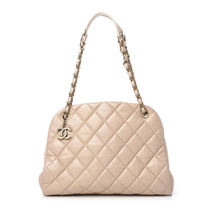 Chanel Aged Calfskin Large Just Mademoiselle Bowling Bag Beige 1 of 11