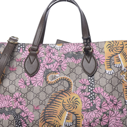 Gucci Soft GG Supreme Monogram Bengal Medium Crossbody Tote Beige Pink 9 of 10