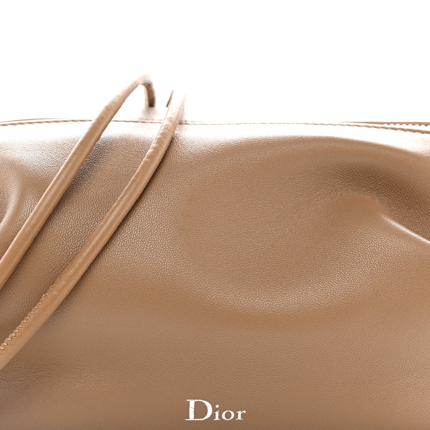 Christian Dior Supple Lambskin Bow Pouch Camel 8 of 12
