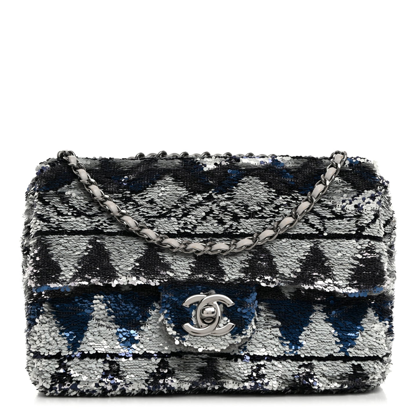 Sequin Mini Rectangular Flap Blue Multicolor