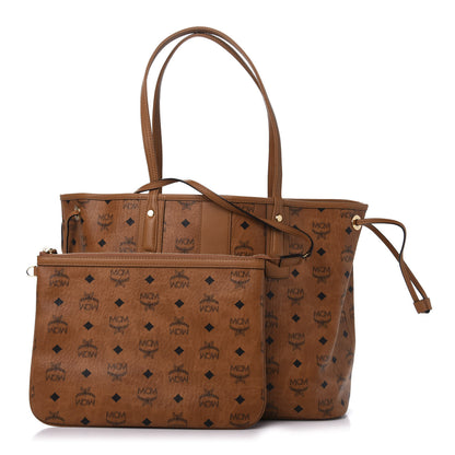 MCM Visetos Medium Liz Reversible Shopper Tote Cognac 1 of 19