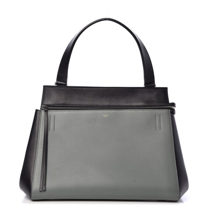 Celine Smooth Calfskin Large Bi-Color Edge Shoulder Bag Almond 1 of 17