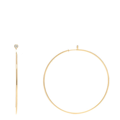 Tiffany 18K Yellow Gold Diamond Large Elsa Peretti Hoop Earrings 1 of 4
