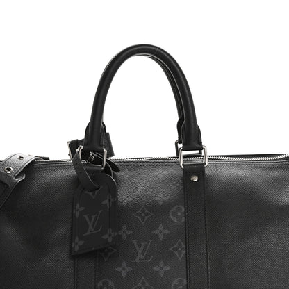 Louis Vuitton Taiga Monogram Eclipse Keepall Bandouliere 50 Black 6 of 14