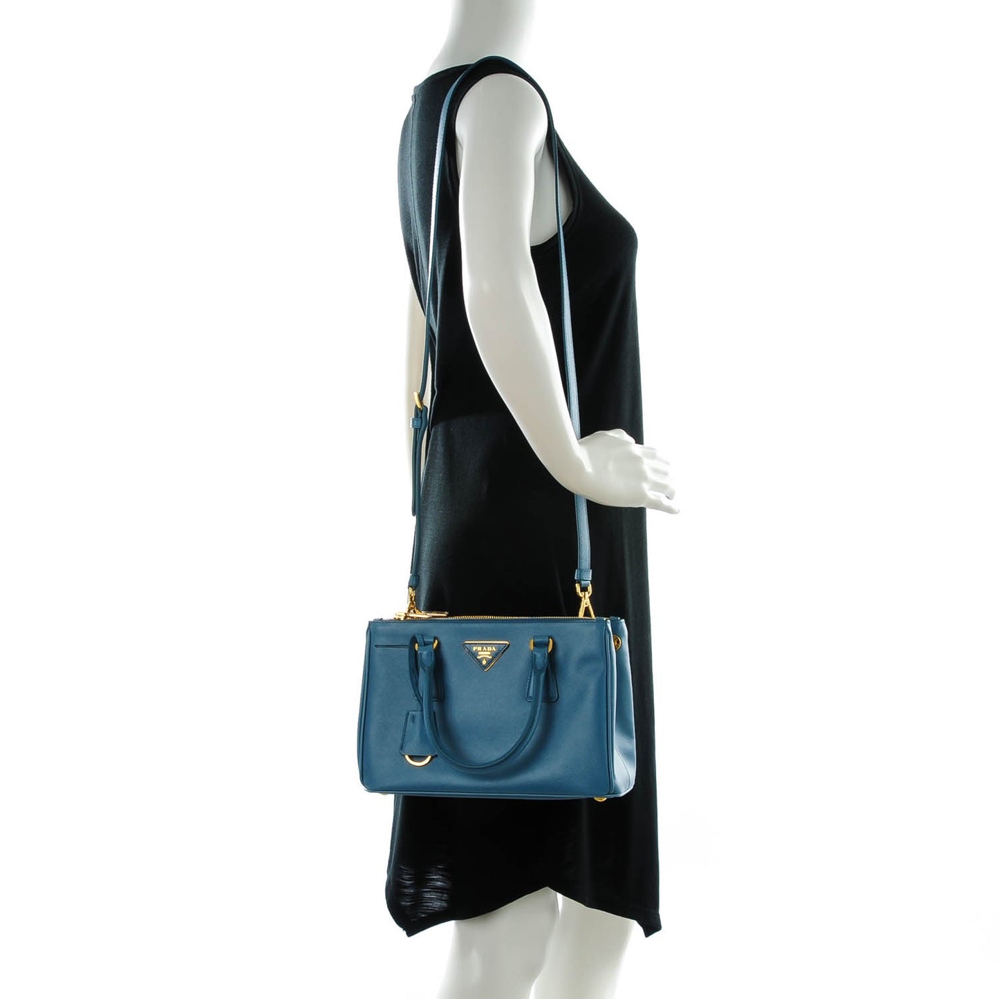 Saffiano Galleria Mini Double Zip Tote Aviazione
