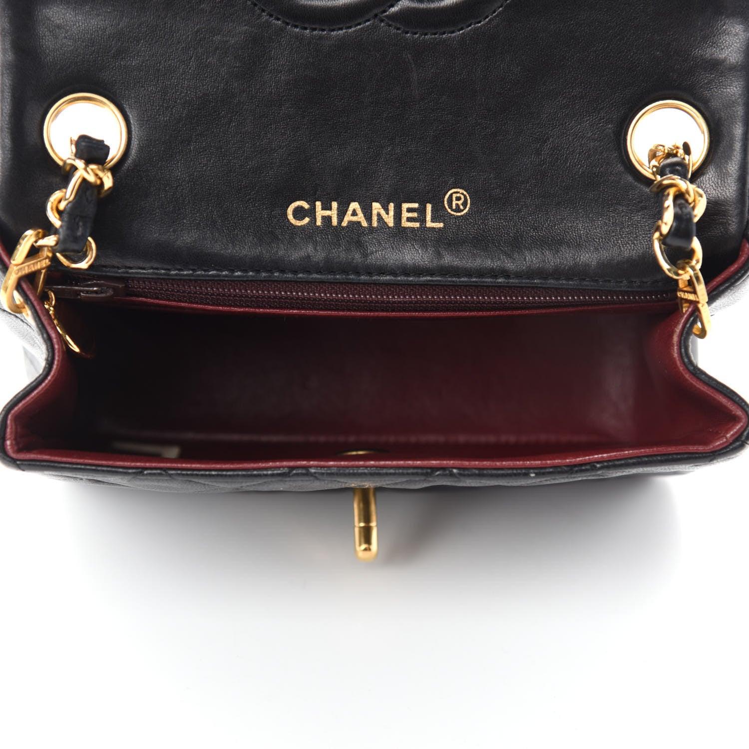 Chanel Lambskin Quilted Mini Square Flap Black 5 of 12